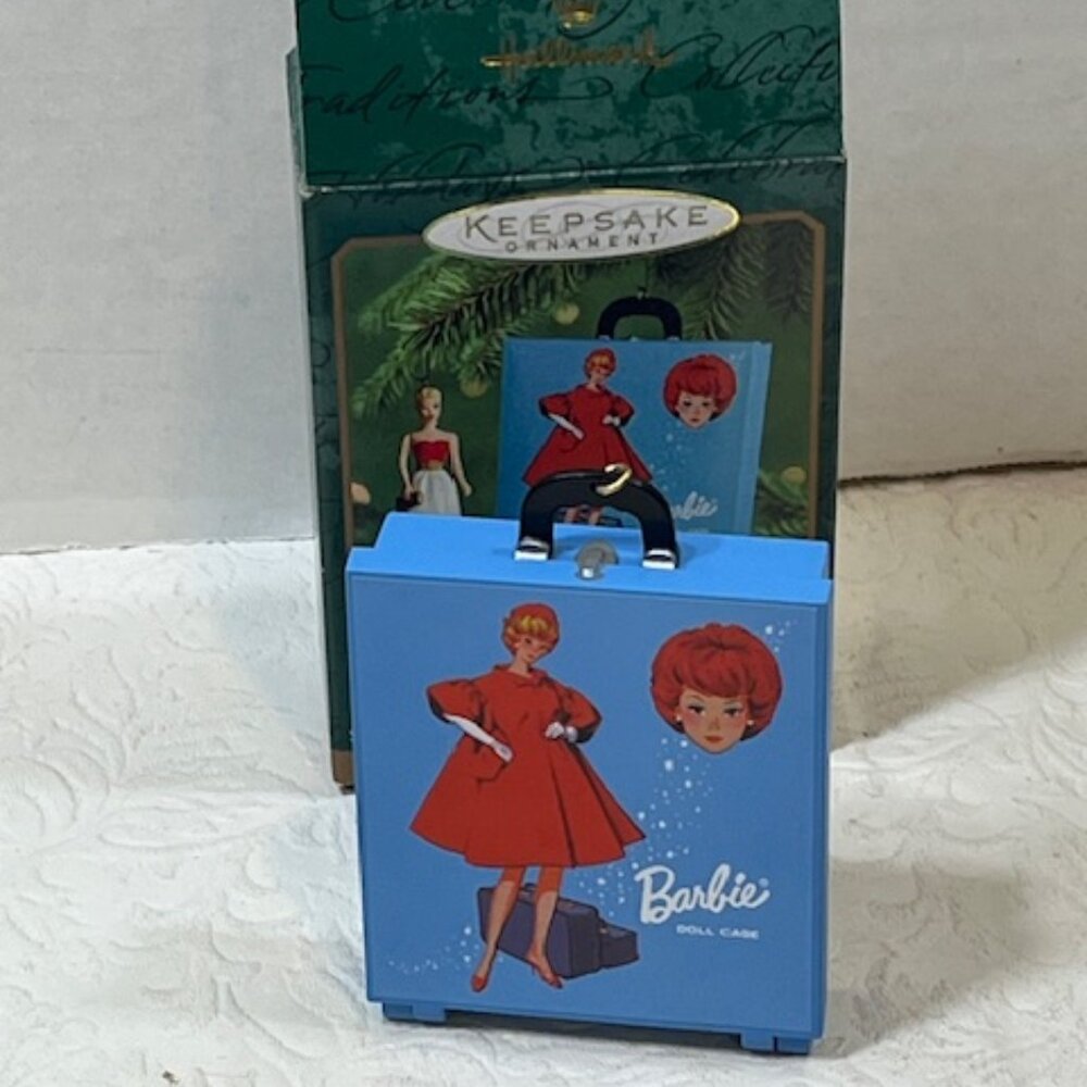 Hallmark 2000 Silken Flame Barbie Ornament & Travel Case Set of Two Handcrafted